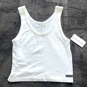Calvin Klein white crop top in a size small.